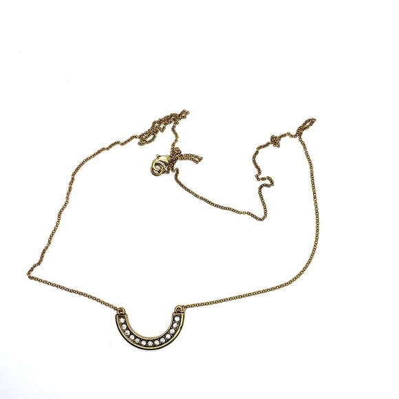 Gold-Tone Rhinestone Arch U Necklace - Picture 3 of 5
